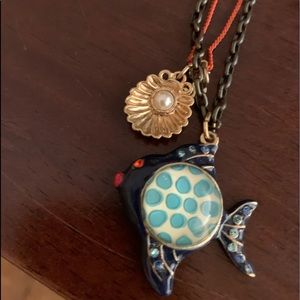 Authentic Betsey Johnson fish necklace.